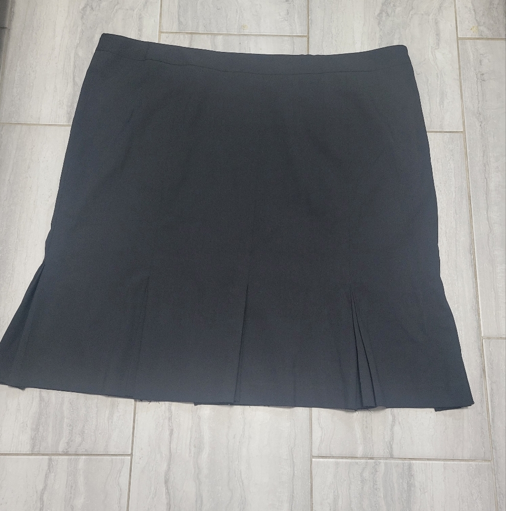 BLOOMINGDALE' Women's Black Midi Mix Pleated Hem Skirt Size 22 W